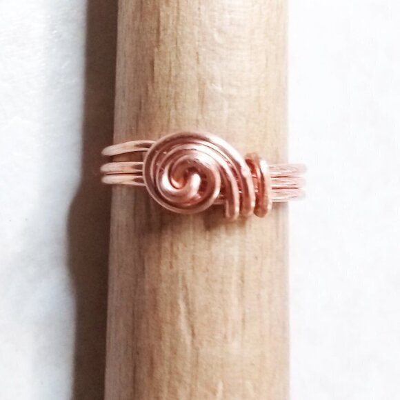 Durable Everyday Wear! Class & Sass ~ Copper Wire Wrapped Ring - Sz 5.5 + 10 - Picture 5 of 12